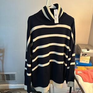 Black & tan striped Nordstrom top